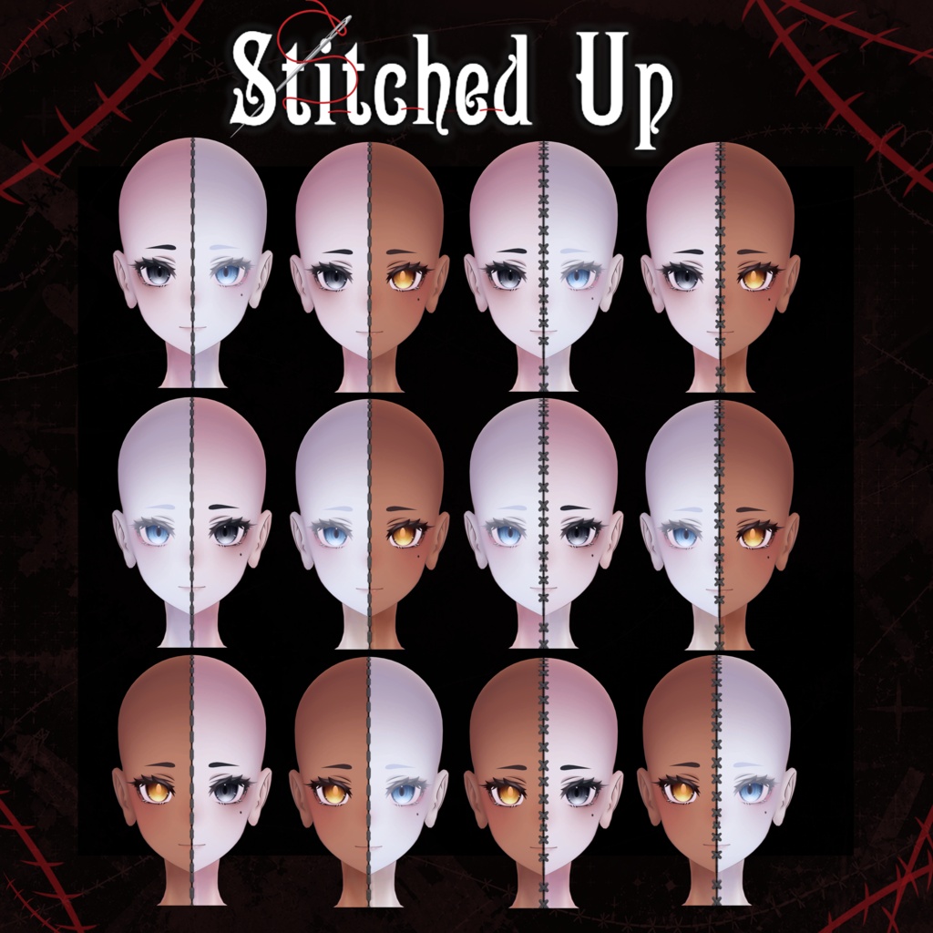 Stitched Up Texture (v1.1) 【 4 Avatars 】