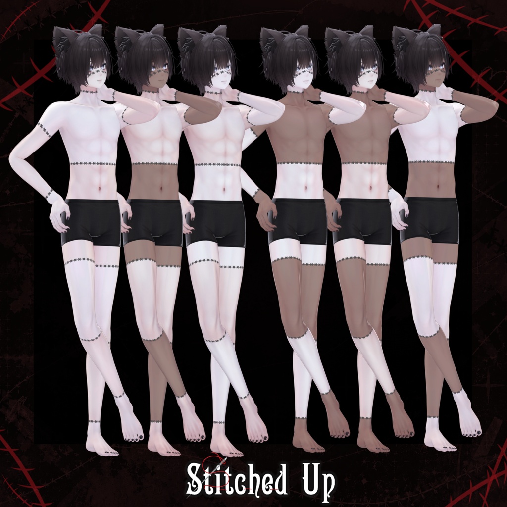 Stitched Up Texture (v1.1) 【 4 Avatars 】