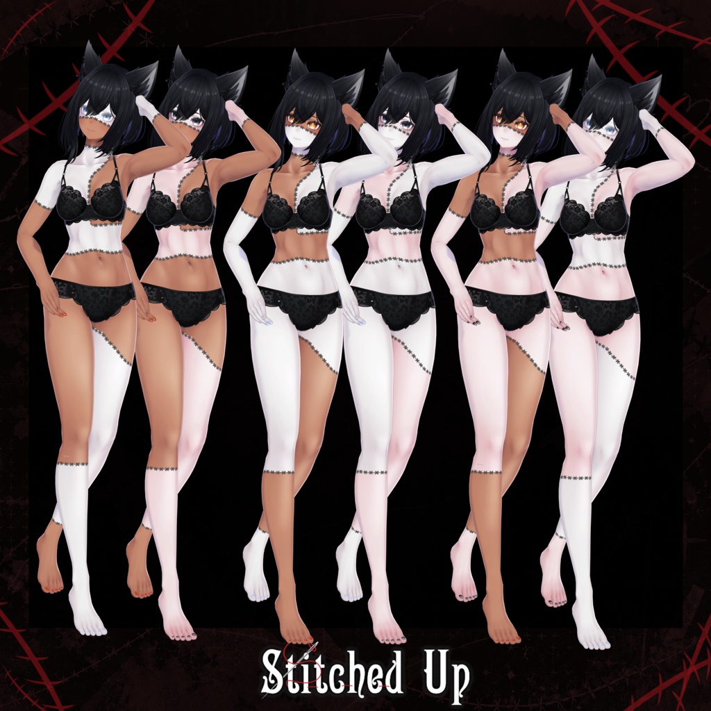 Stitched Up Texture (v1.1) 【 4 Avatars 】