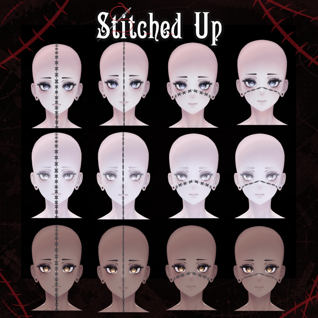 Stitched Up Texture (v1.1) 【 4 Avatars 】