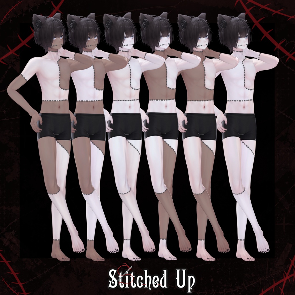 Stitched Up Texture (v1.1) 【 4 Avatars 】