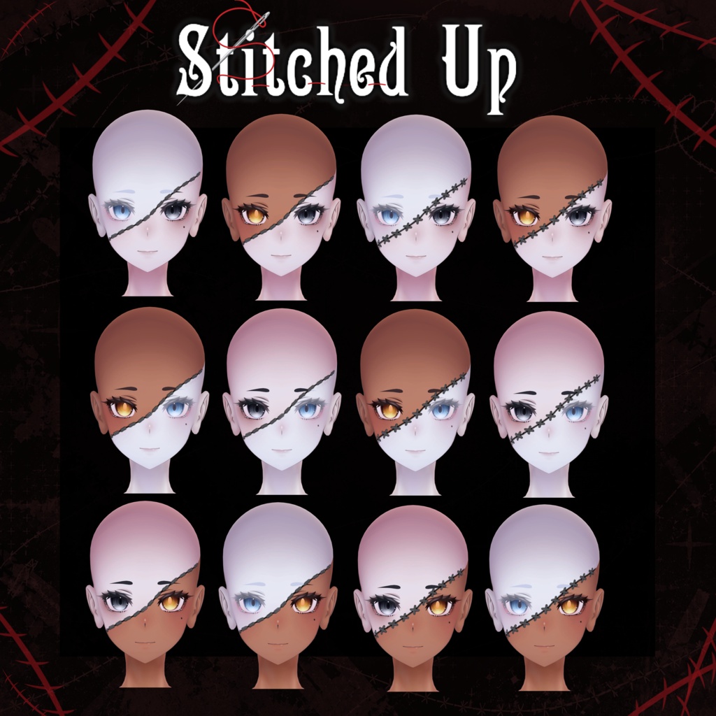 Stitched Up Texture (v1.1) 【 4 Avatars 】