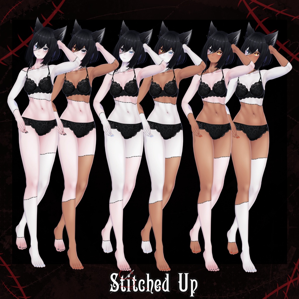 Stitched Up Texture (v1.1) 【 4 Avatars 】