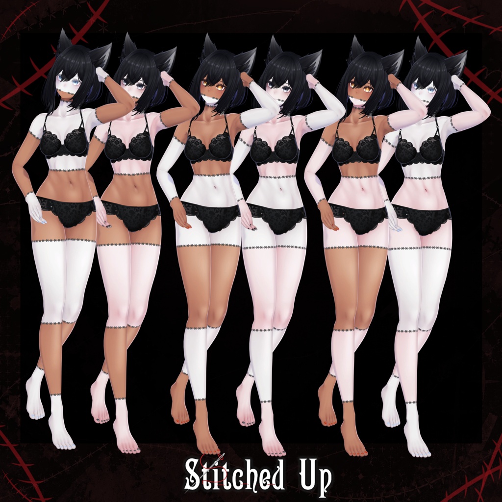 Stitched Up Texture (v1.1) 【 4 Avatars 】