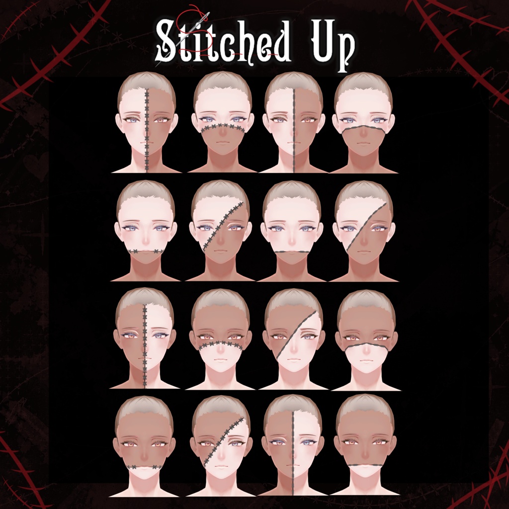 Stitched Up Texture (v1.1) 【 4 Avatars 】