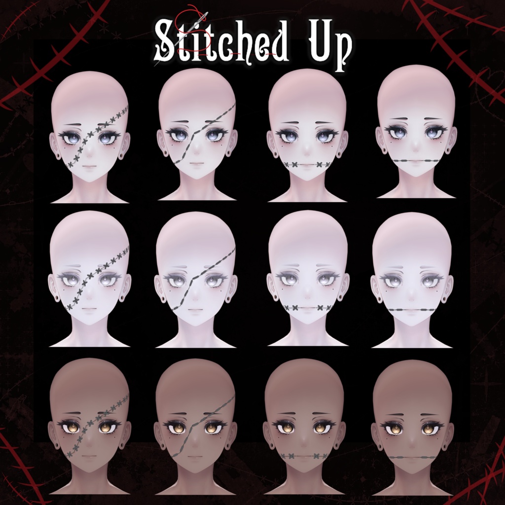 Stitched Up Texture (v1.1) 【 4 Avatars 】