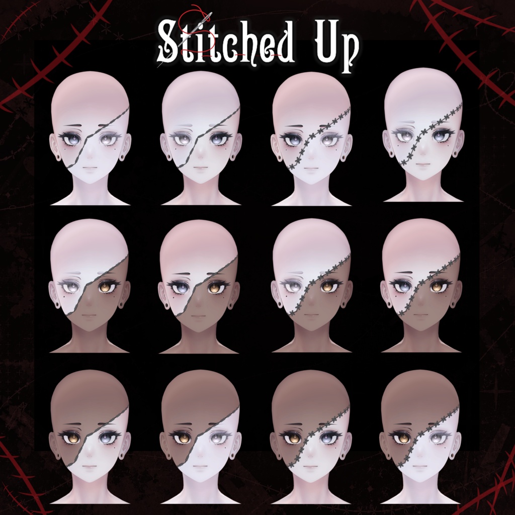 Stitched Up Texture (v1.1) 【 4 Avatars 】