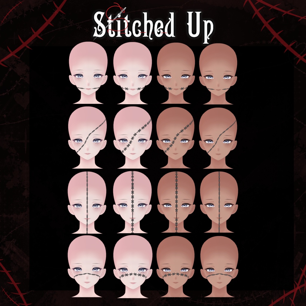 Stitched Up Texture (v1.1) 【 4 Avatars 】