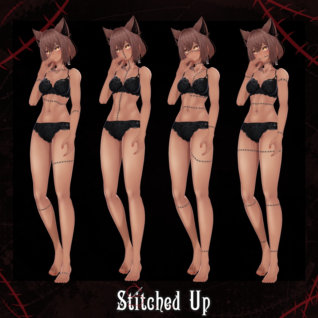 Stitched Up Texture (v1.1) 【 4 Avatars 】
