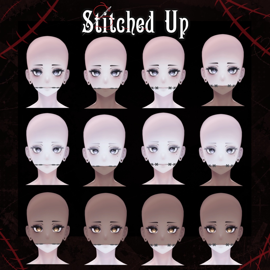 Stitched Up Texture (v1.1) 【 4 Avatars 】