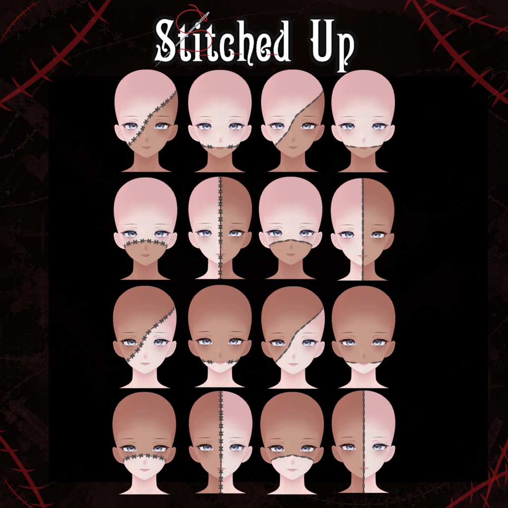 Stitched Up Texture (v1.1) 【 4 Avatars 】