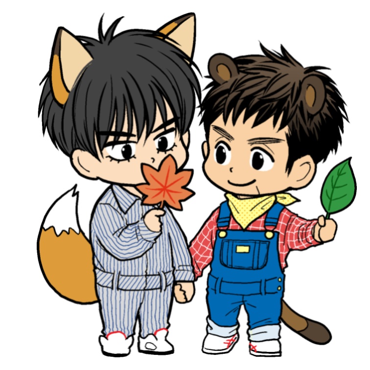 きつね流川とたぬき三井のアクリルスタンド