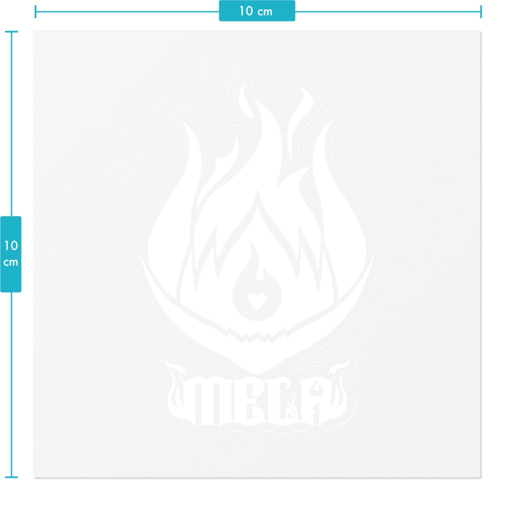 メラアカル新シンボルロゴ 白ステッカー