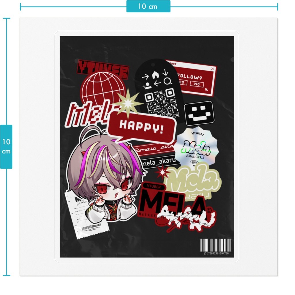 メラアカル3年半記念 オリジナルデザインステッカー