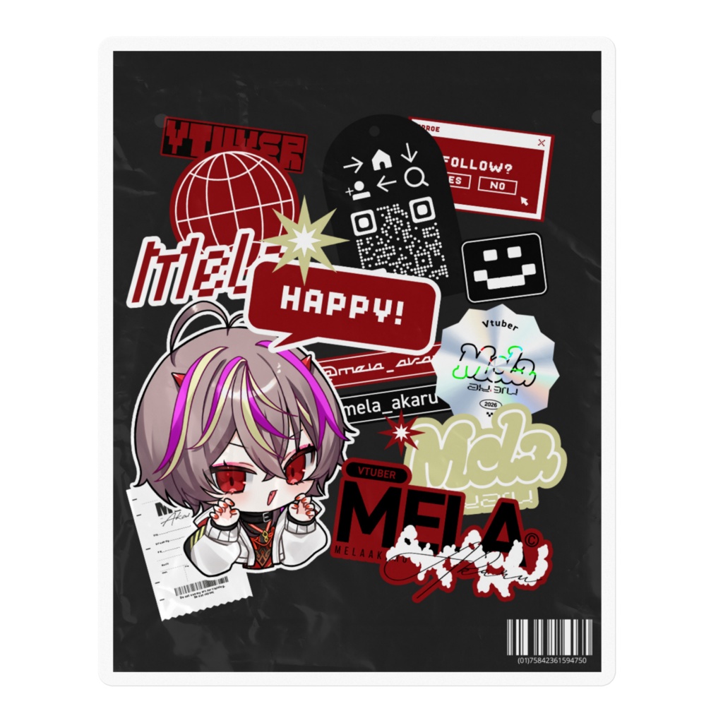 メラアカル3年半記念　オリジナルデザインステッカー
