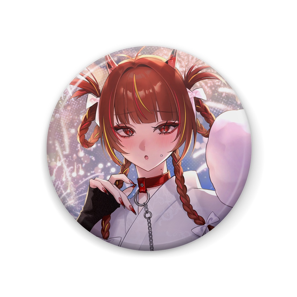 メラアカル4周年記念缶バッジ 浴衣照れ