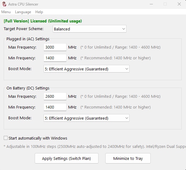 【Astra CPU Silencer v2.9.6】