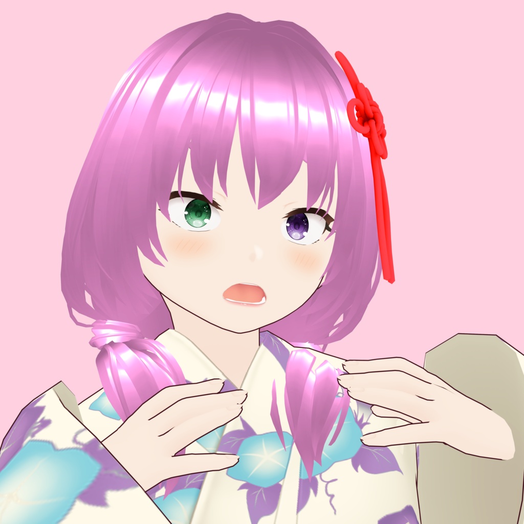 【VRoid Avatar】(female) momo_uduka_yukata 兎束 もも(浴衣)