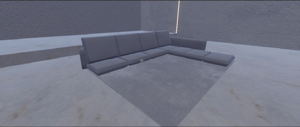 【VRC】別荘風モダンローソファー【家具・小物】