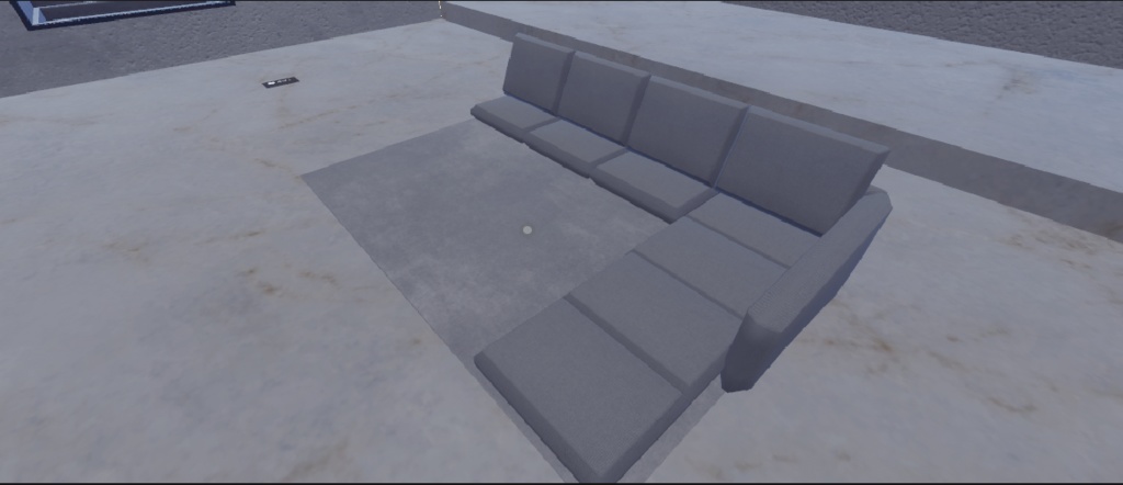 【VRC】別荘風モダンローソファー【家具・小物】