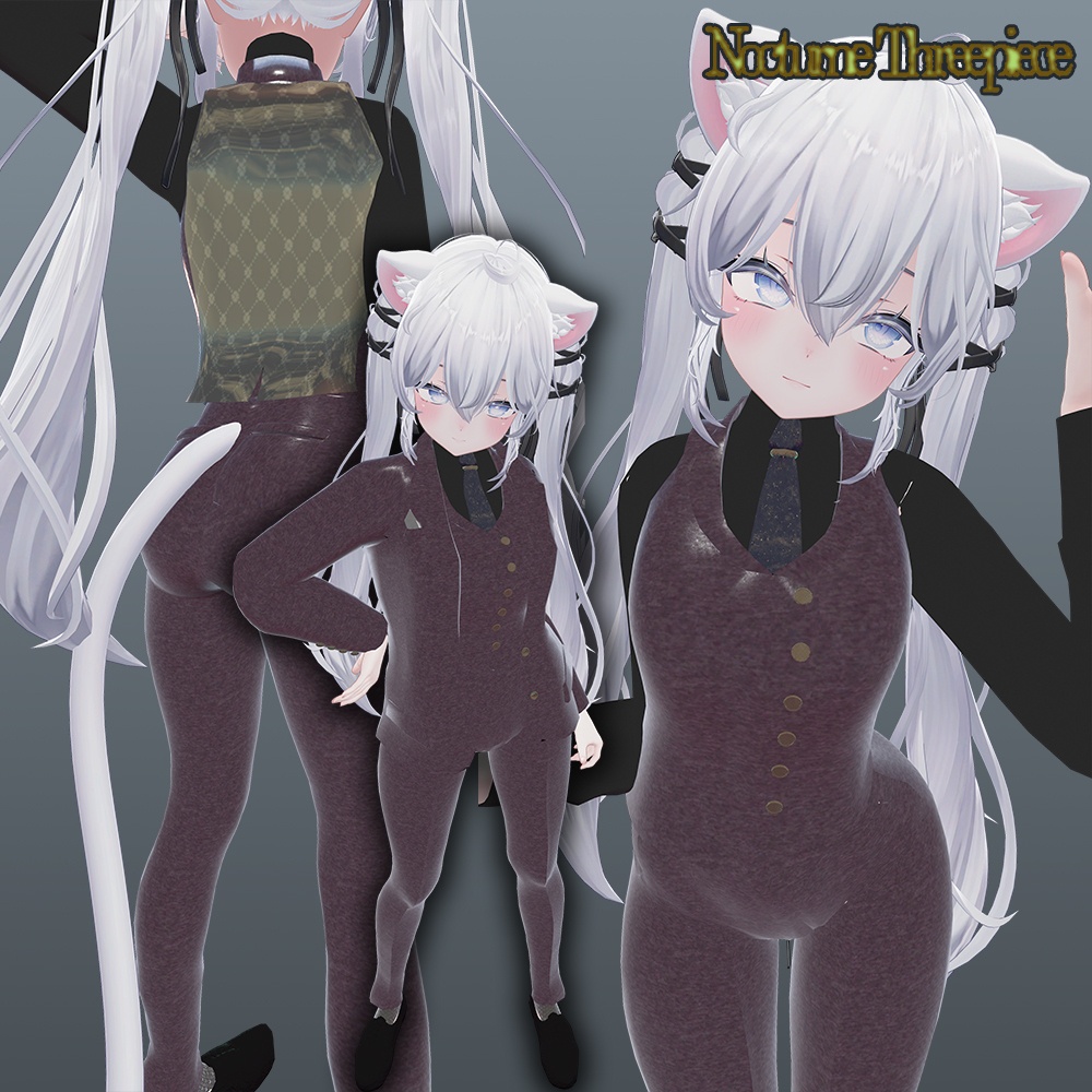【VRC想定衣装】Tailored Boyish-Nocturne Threepiece