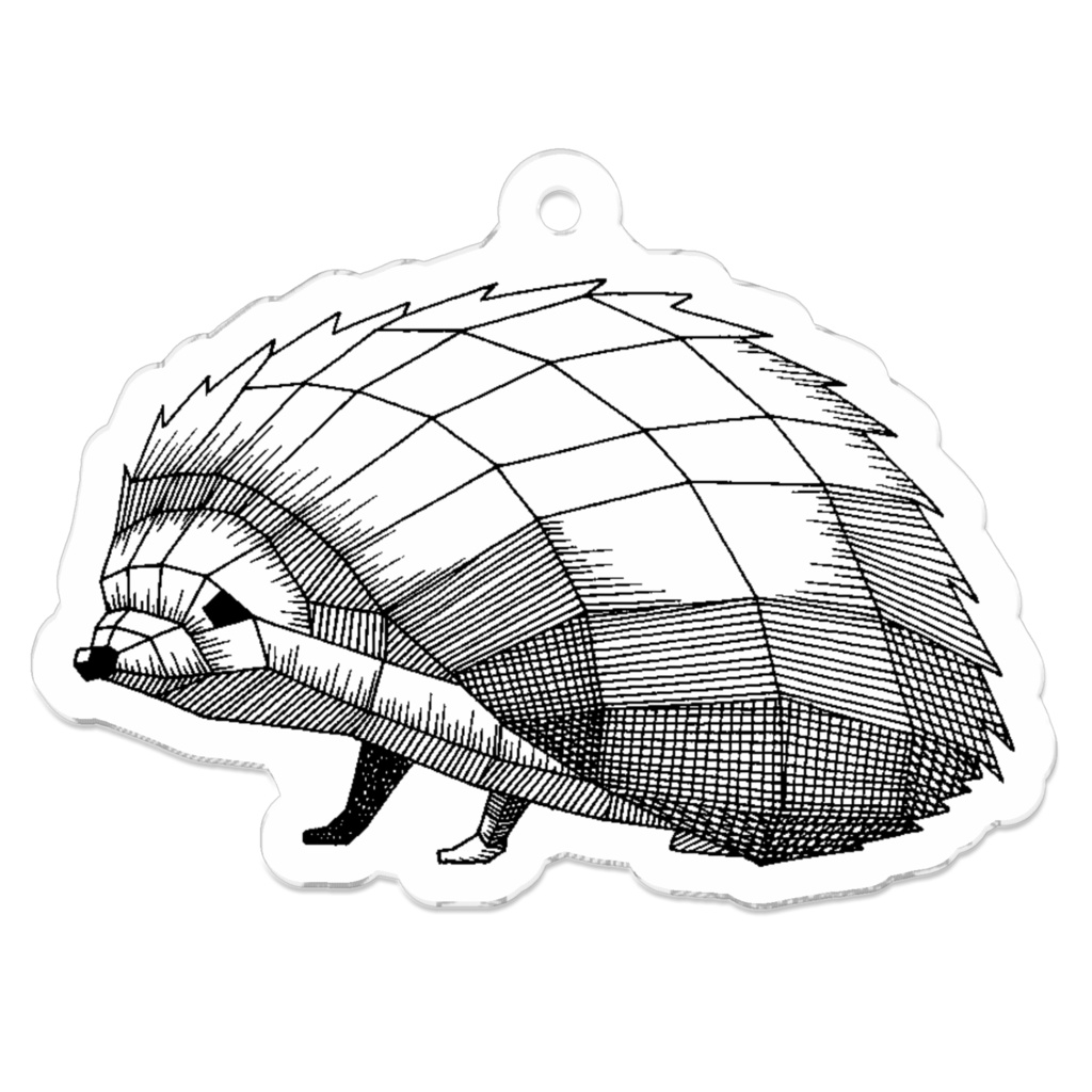 【カワイイ・ポリゴン】ハリネズミ 50×50mm