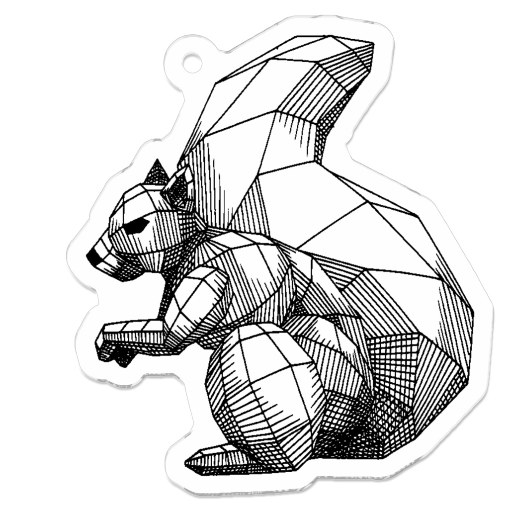 【カワイイ・ポリゴン】リス 50×50mm