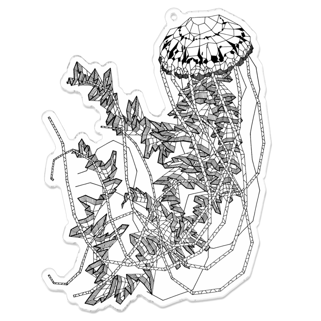 【活動2周年記念】『ポリゴンシリーズ』クラゲ 100×100mm