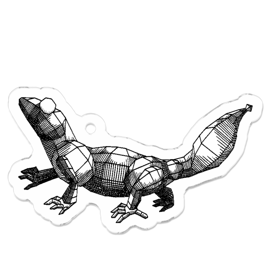 【カワイイ・ポリゴン】トカゲ 50×50mm