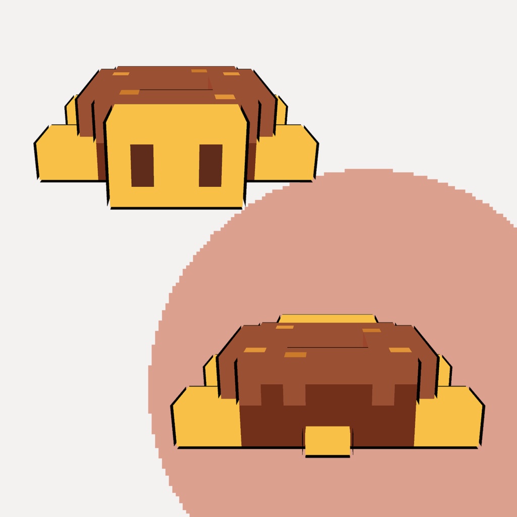 【VRChatアバター】ボクセルドーナツガメ