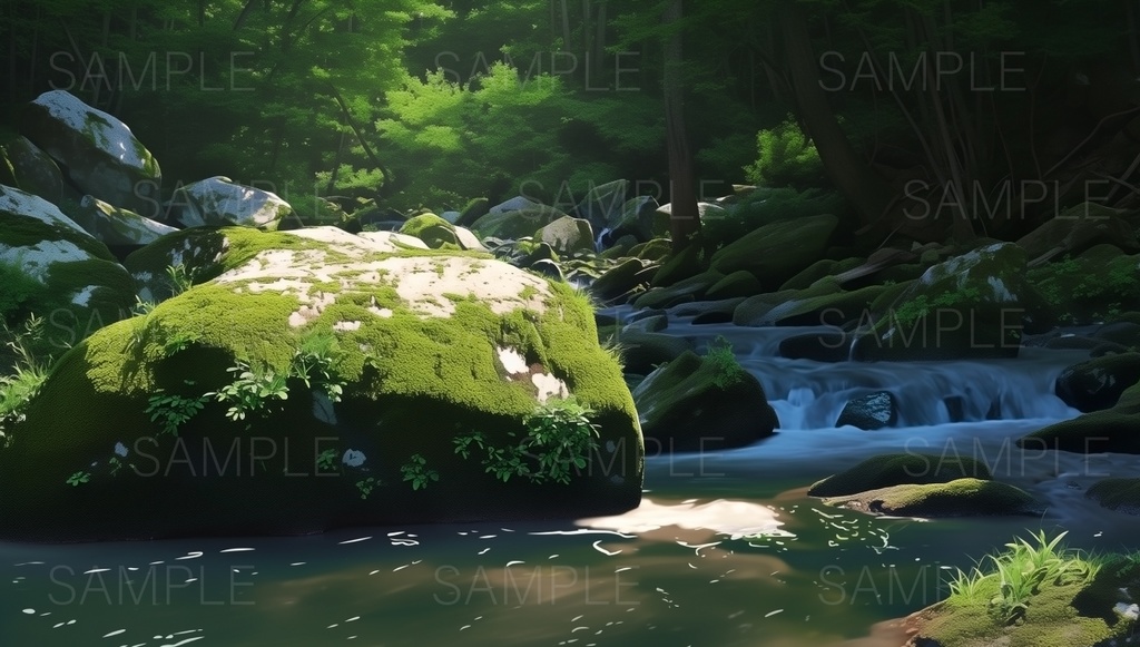 【背景素材】苔の広がる森の空間 - 4k 高解像度 10枚セット