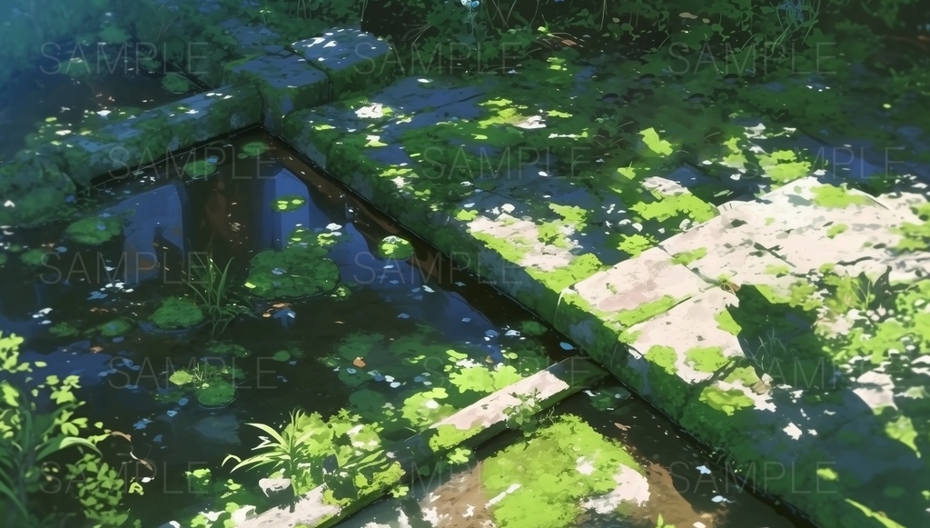 【背景素材】苔の広がる森の空間 - 4k 高解像度 10枚セット