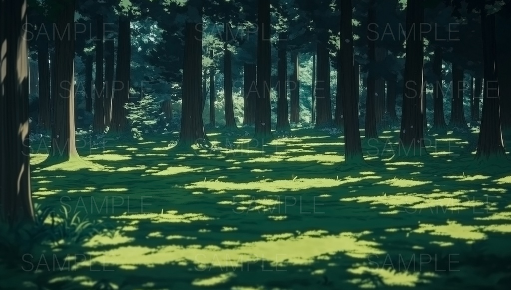 【背景素材】苔の広がる森の空間 - 4k 高解像度 10枚セット