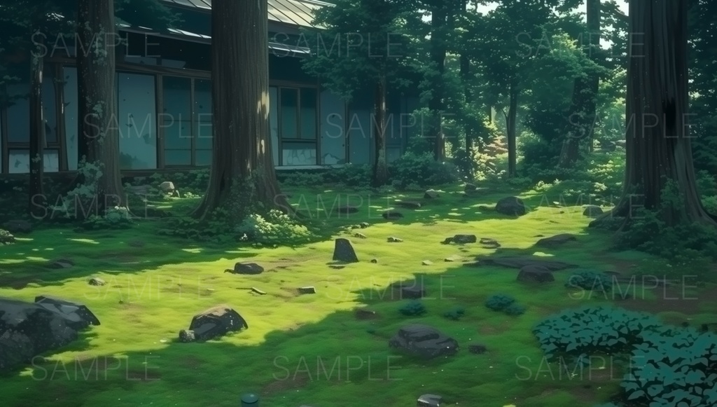 【背景素材】苔の広がる森の空間 - 4k 高解像度 10枚セット