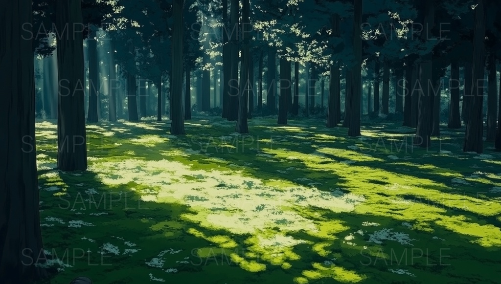 【背景素材】苔の広がる森の空間 - 4k 高解像度 10枚セット