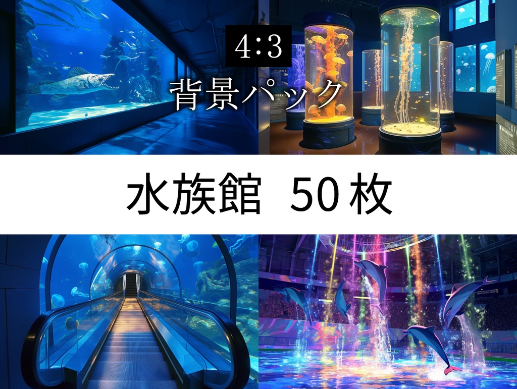 【TRPG背景素材】水族館 50枚パック