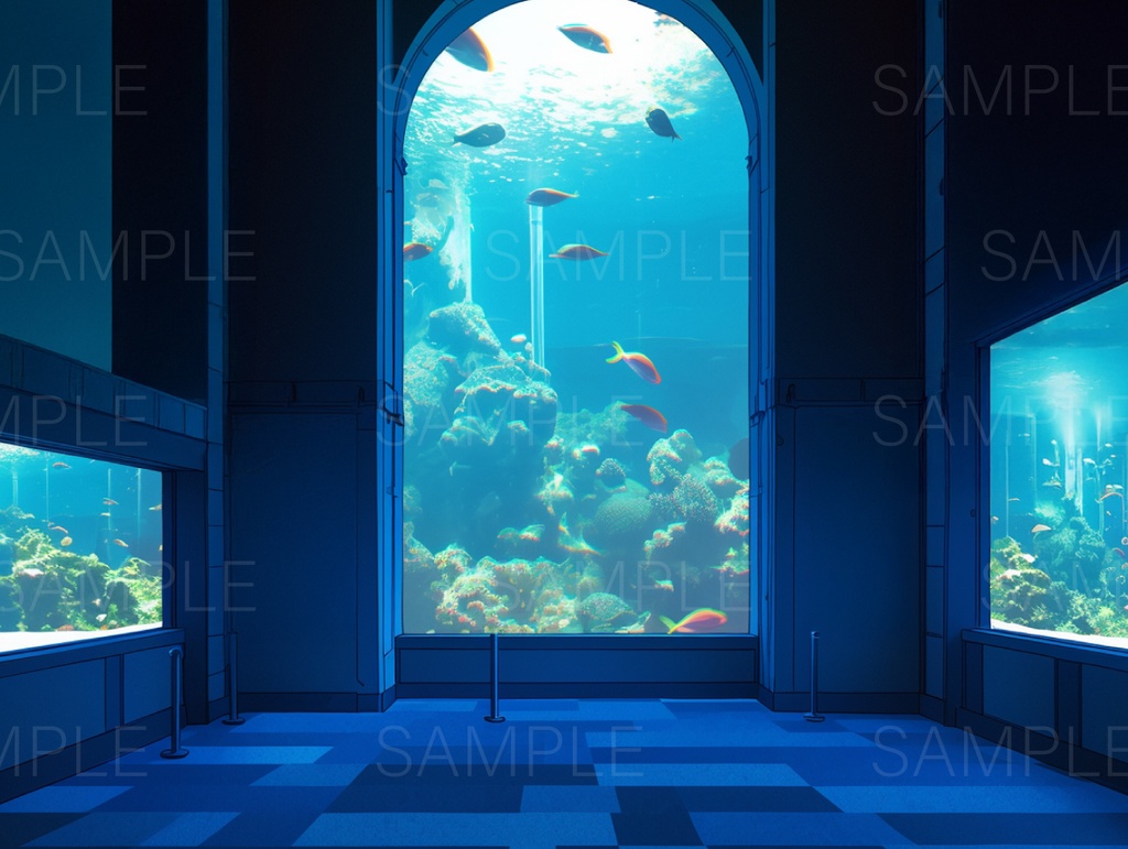 【TRPG背景素材】水族館 50枚パック