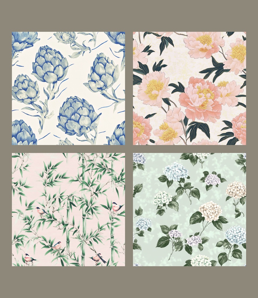 シノワズリ シームレスパターン素材