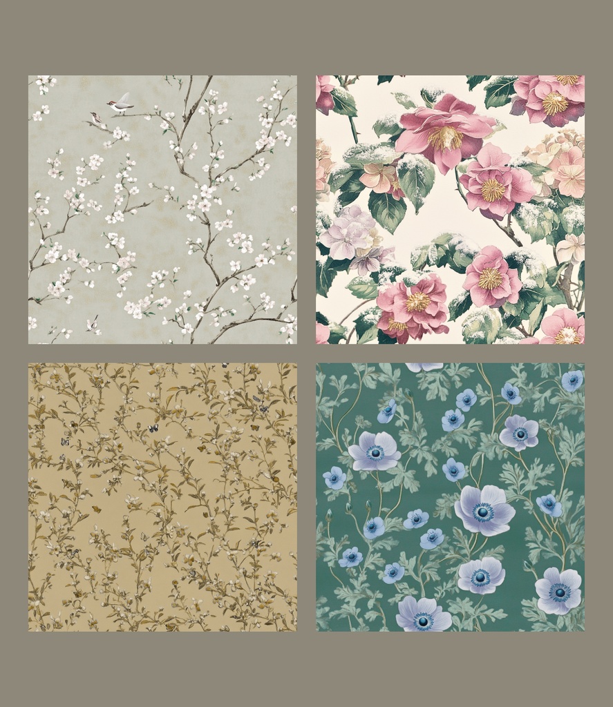 シノワズリ シームレスパターン素材