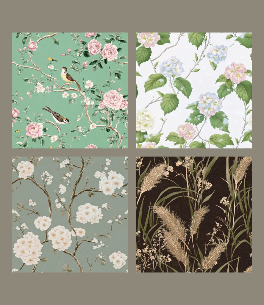 シノワズリ シームレスパターン素材