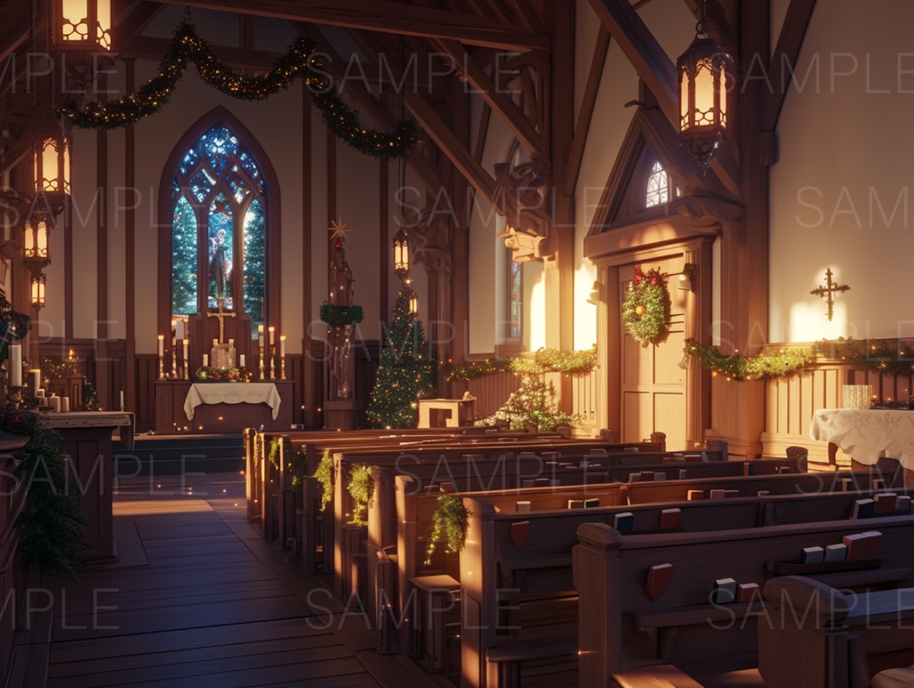 【TRPG背景素材】教会 クリスマス ver. 20枚パック