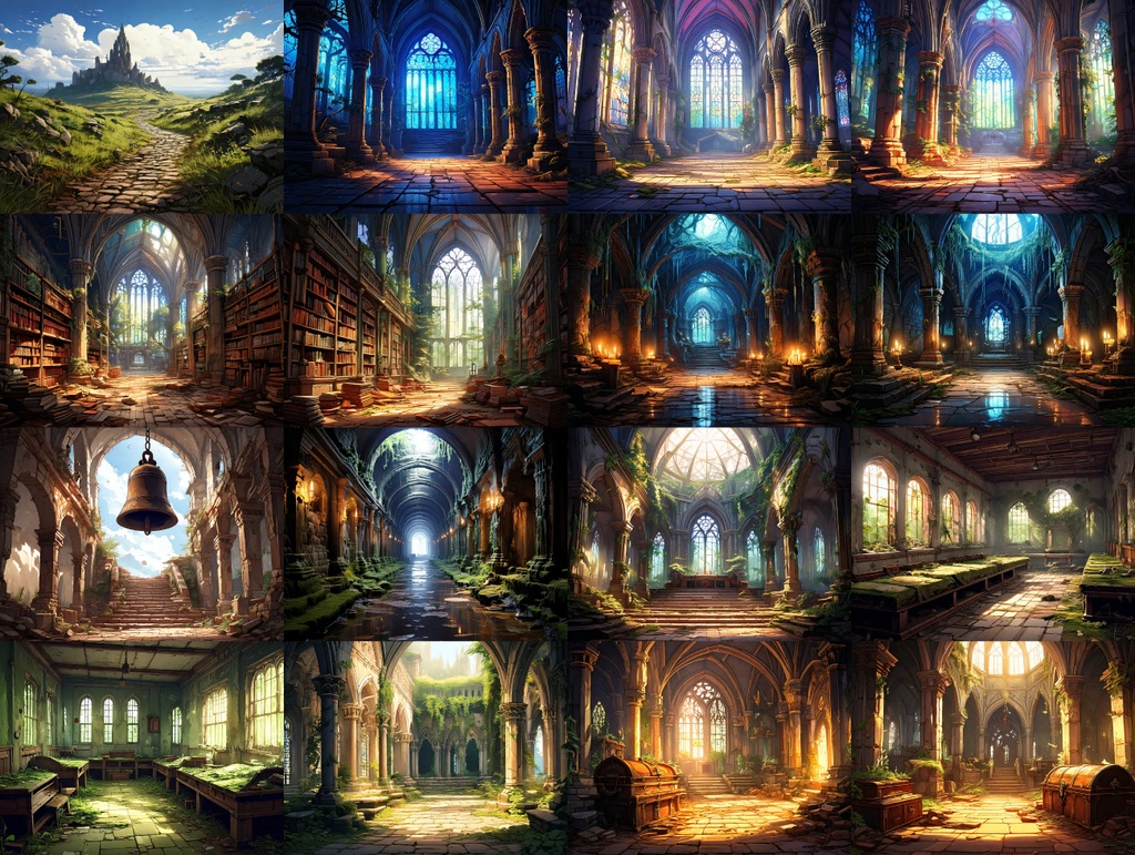 【TRPG背景素材】廃墟の大聖堂 50枚パック