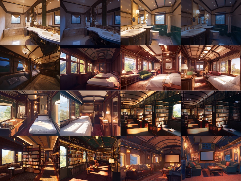 【TRPG背景素材】豪華寝台列車 53枚パック