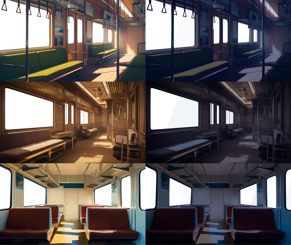 【窓だけ透過】列車・旅客機 20枚パック|差分あり