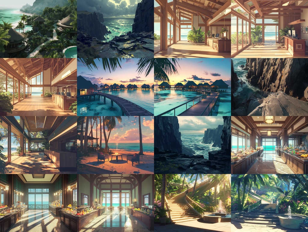 【TRPG背景素材】南国リゾートホテル 107枚パック