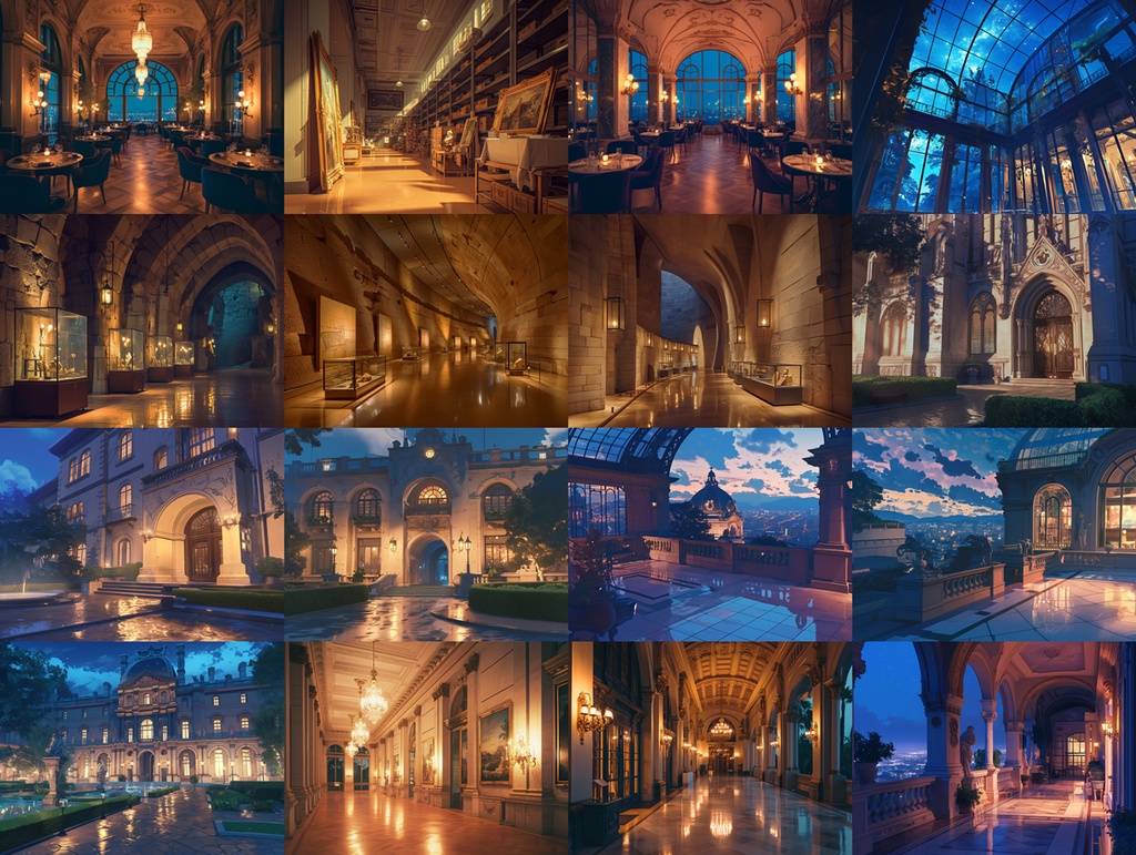 【TRPG背景素材】夜の美術館 55点|Night Museum