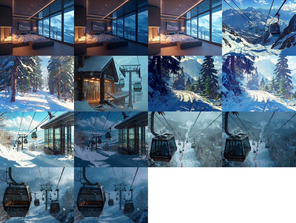 【背景126枚】雪山の高級ホテル・コテージ・スキー場|Ski resort