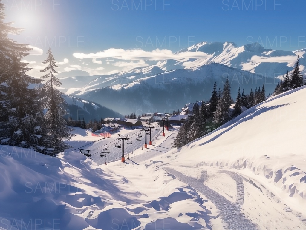 【背景126枚】雪山の高級ホテル・コテージ・スキー場|Ski resort