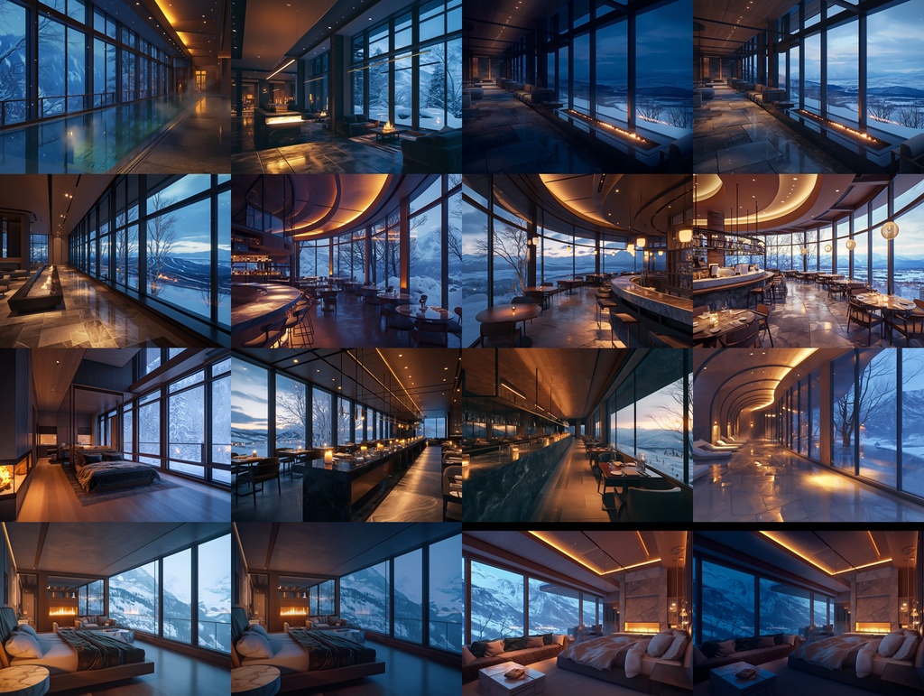 【背景126枚】雪山の高級ホテル・コテージ・スキー場|Ski resort