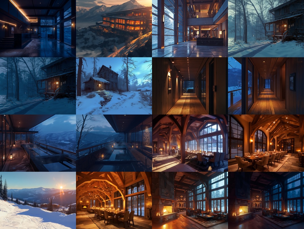 【背景126枚】雪山の高級ホテル・コテージ・スキー場|Ski resort